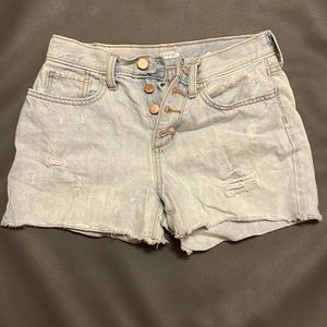 Old navy, cute ripped jeans, and size 14 in girls, high rise shorts